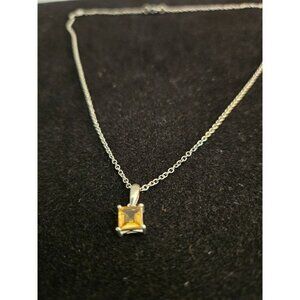 Yellow Square Gemstone Pendant